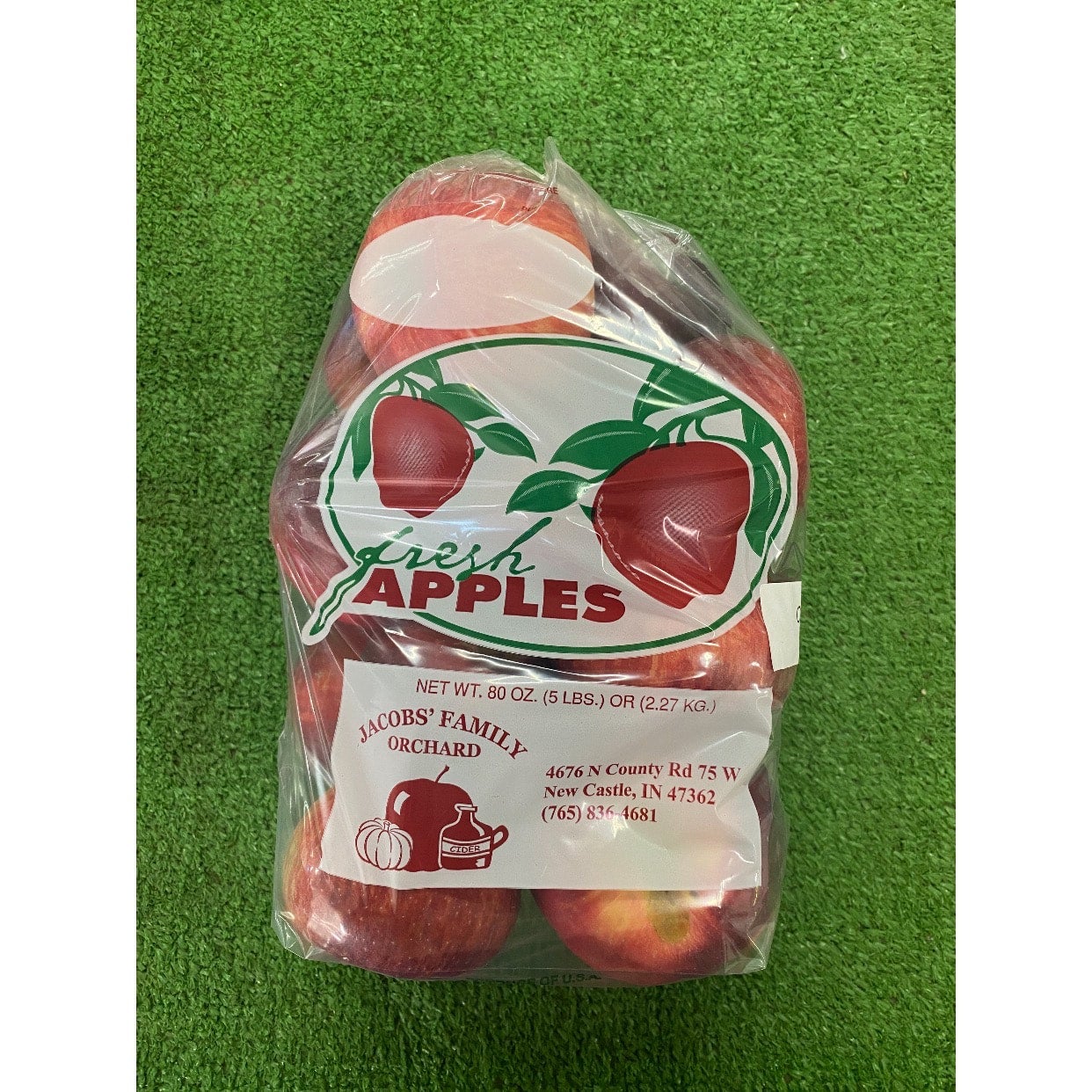 1/2 Peck Clear Plastic Apple Tote Bags